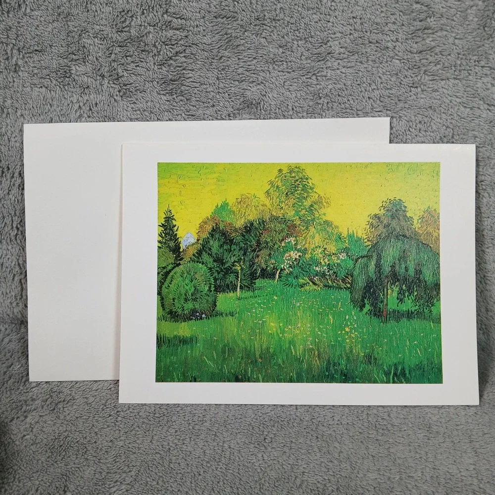 Metropolitan Museum of Art Van Gogh Public Garden Weeping Tree Greeting Card